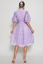 Melanie Purple Lace Midi Dress