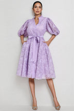 Melanie Purple Lace Midi Dress