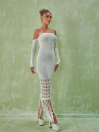 Malti Off Shoulder Fringe Maxi Dress