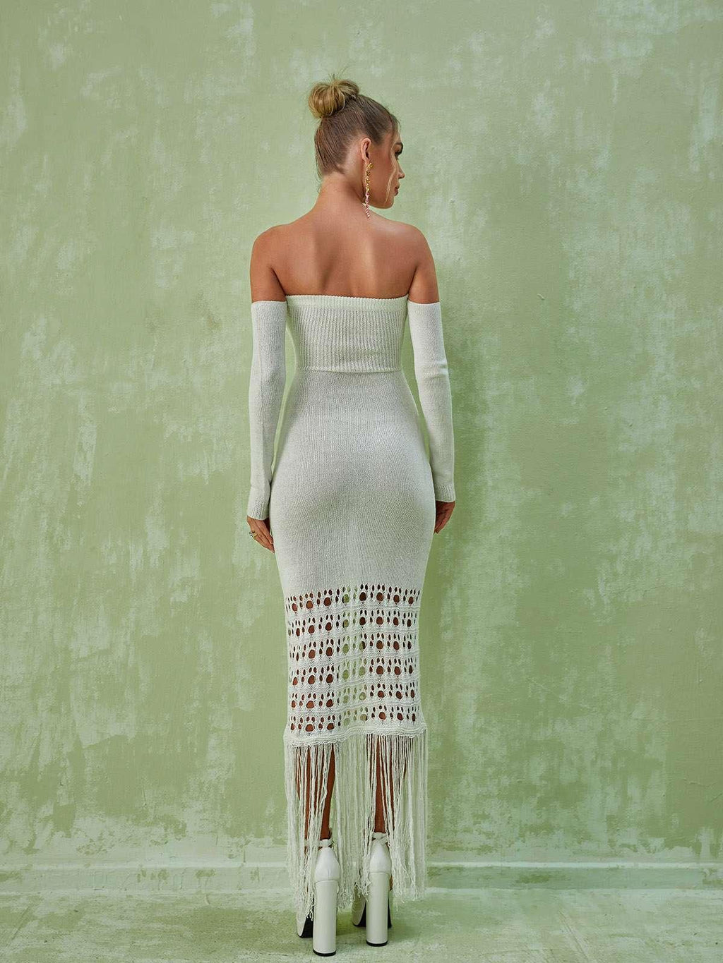 Malti Off Shoulder Fringe Maxi Dress