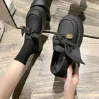 Fur Round Toe British Style Preppy Summer Comfortable Leather Creepers Loafers