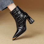 Marcella Croc Genuine Leather Boots