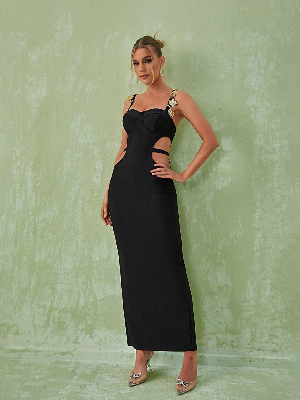 Margaux Embellished Cutout Maxi Dress In Pink