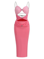 Mariposa Spaghetti Cutout Midi Dress