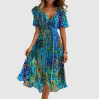 Martha - Women__ Floral V-Neck Midi Dress