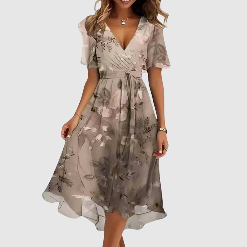 Martha - Women__ Floral V-Neck Midi Dress