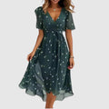Martha - Women__ Floral V-Neck Midi Dress
