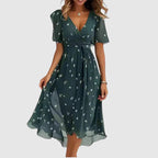 Martha - Women__ Floral V-Neck Midi Dress