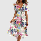 Martha - Women__ Floral V-Neck Midi Dress
