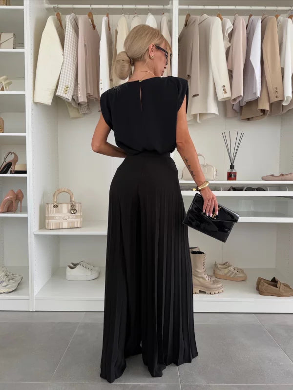 The Daisy Set — Pleated Wide-Leg Trousers & Top