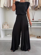 The Daisy Set — Pleated Wide-Leg Trousers & Top