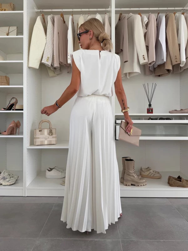 The Daisy Set — Pleated Wide-Leg Trousers & Top