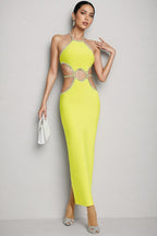 Lucy Yellow Cut Out Bodycon Maxi Dress