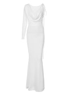 Meliora One Shoulder Backless Maxi Dress In White