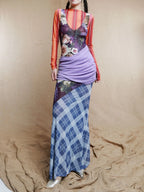 Mesh Patchwork Maxi Dress