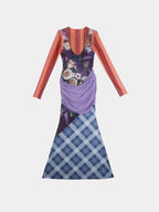 Mesh Patchwork Maxi Dress
