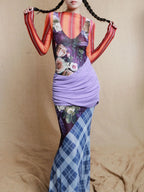 Mesh Patchwork Maxi Dress
