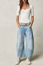 Mid-Rise Baggy Ballon Jeans