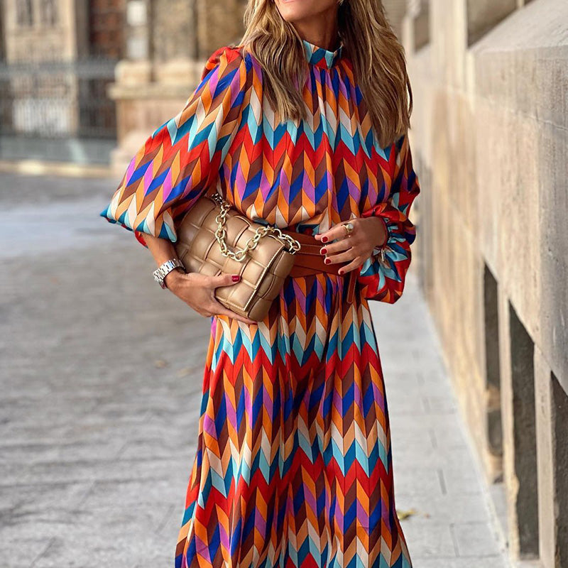 Mónica Minimalist Formal Printed Midi Dress Designer Edit