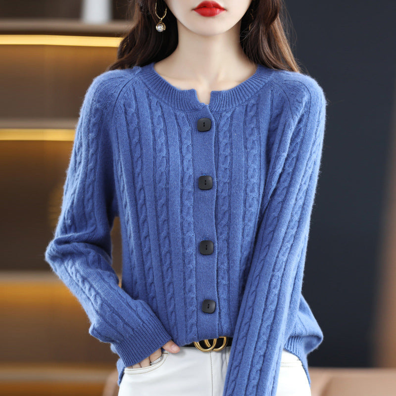 Minimalist Chic Cable Knit Cardigan