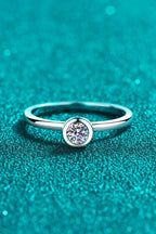 Blue Zone Planet | Moissanite Rhodium-Plated Solitaire Ring