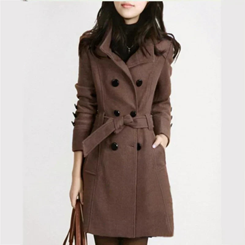 | Women's coat with adjustable belt
