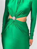 DressBetty - 2024 Elegant Hollow Out Maxi Evening Dress Cut Out Dresses