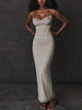 Sweetheart Lace Trim Corset Boned Mesh Bodycon Maxi Dress