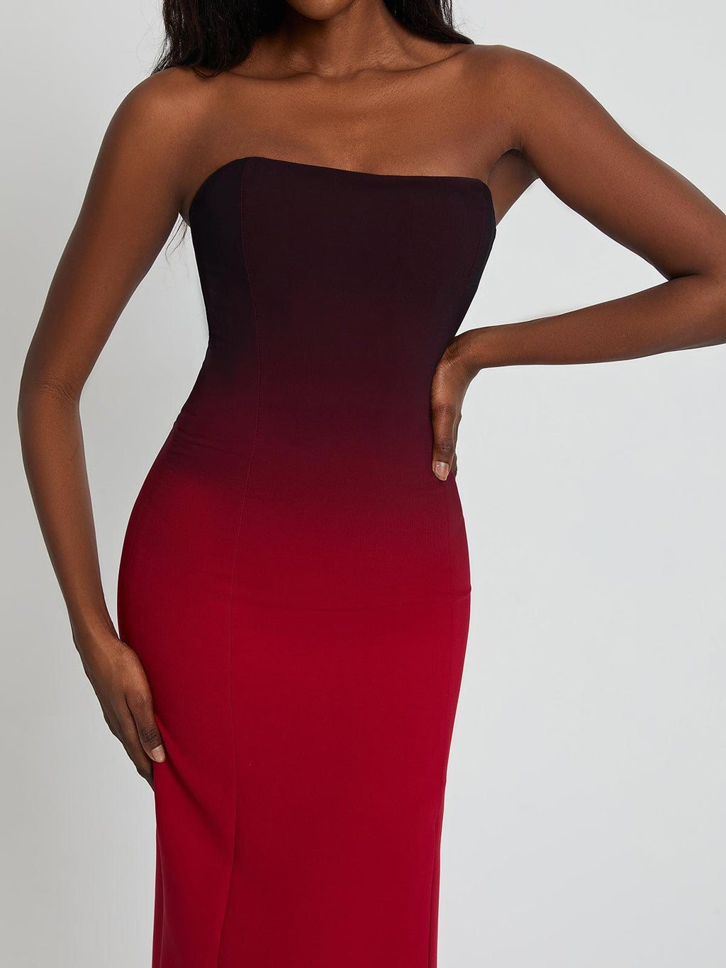 Myfanwy Strapless Ombre Split Maxi Dress