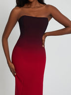 Myfanwy Strapless Ombre Split Maxi Dress