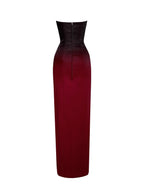 Myfanwy Strapless Ombre Split Maxi Dress