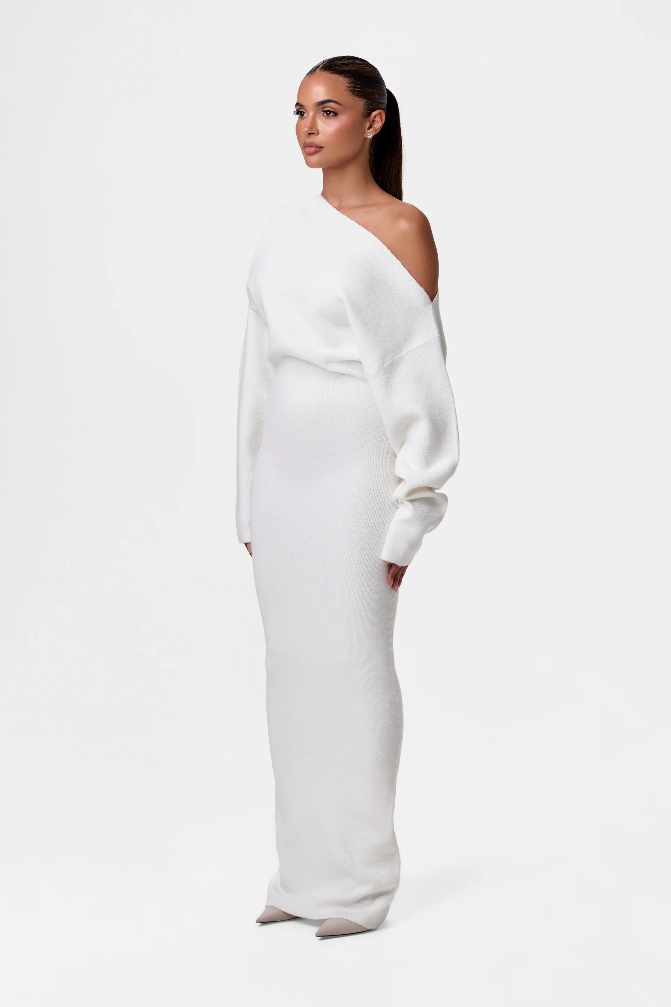 Ramona Aesthetic Sweater Dress with Dropped Shoulders Premium Wardrobe Essential