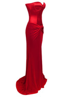 Natalia Strapless Velvet Maxi Dress