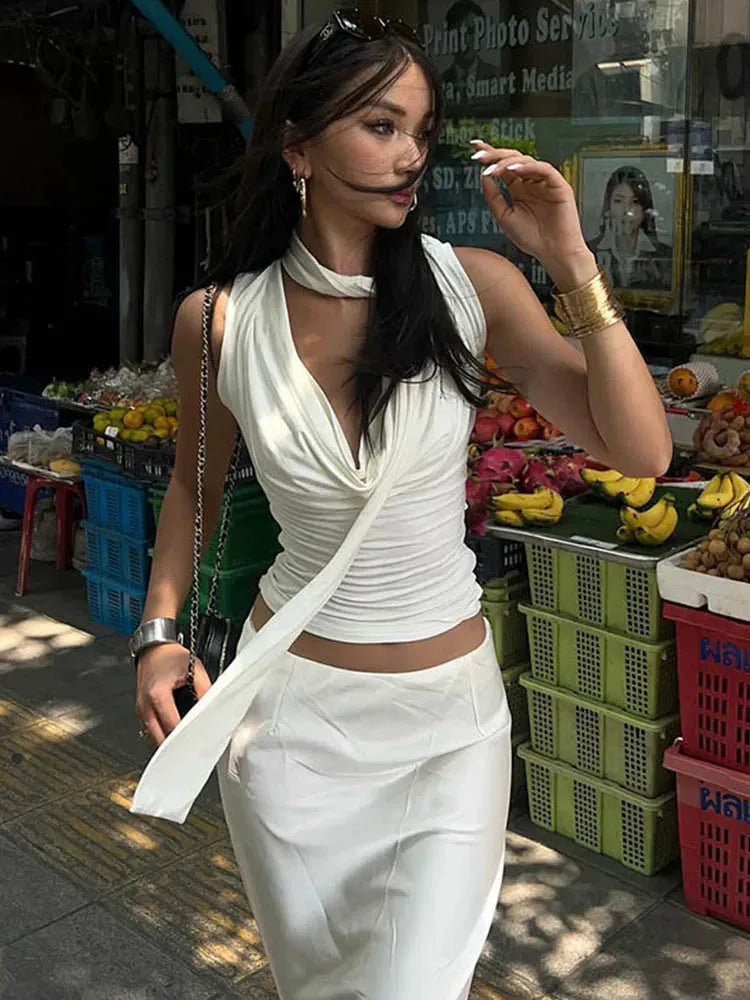 Neck Tie Tank Top