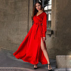 DressBetty - 2024 Sexy Bohemian Deep V-Neck Split Swing Boho Dress