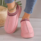 New Ankle Flats Platform Women Snow Boots Suede Plush Warm Winter New Thick Fashion Shoes Chelsea Women Boots Plus Size 43