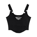 DressBetty - 2024 Irregular Y2K Summer Buckle Vest with Print Letter