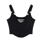 DressBetty - 2024 Irregular Y2K Summer Buckle Vest with Print Letter