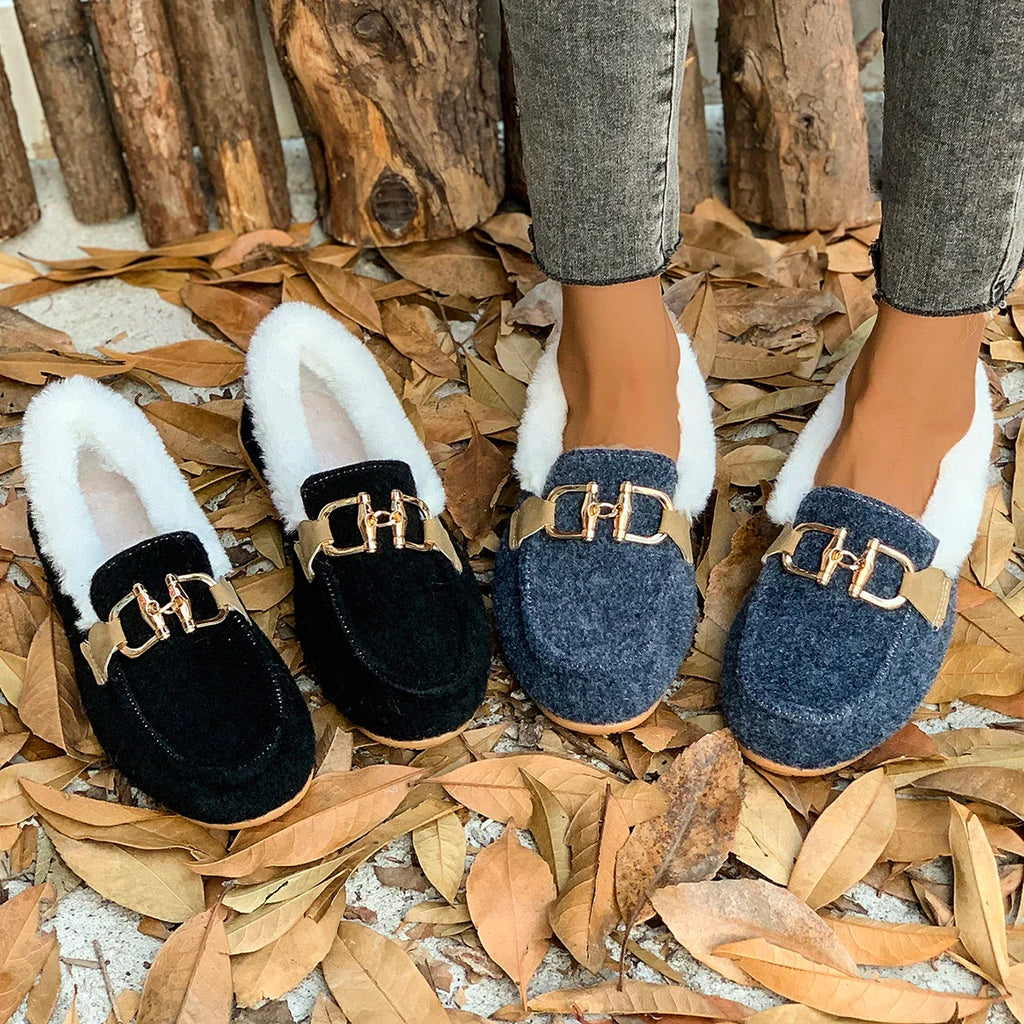 New Women Snow Flats Boots Winter Warm Plush Outdoor Boots Women Winter Casual Flats Shoes Women Fashion Flat Comfortable Shoes