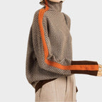 | Women Luxe Herringbone Turtleneck Sweater