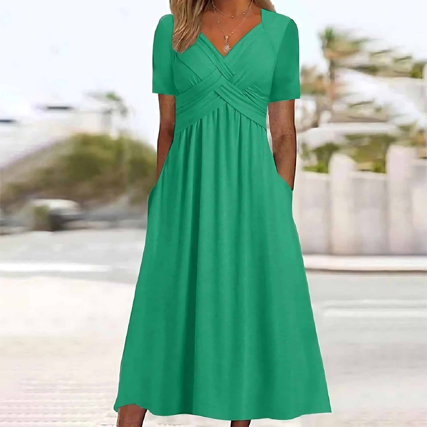 | Midi Dress with Belly Coverage