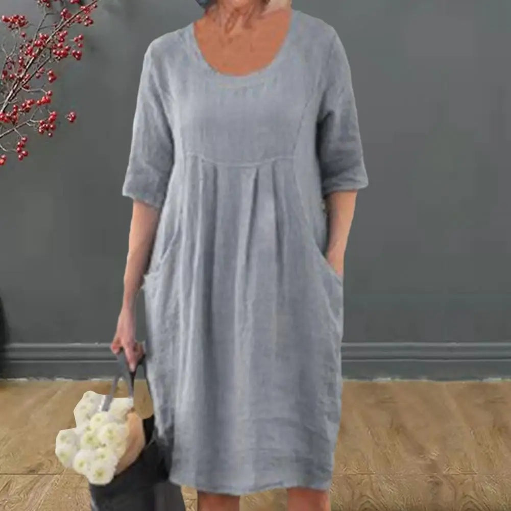 Sharon Boutique Women's Short Sleeved Vintage Dress Premium Wardrobe Essential