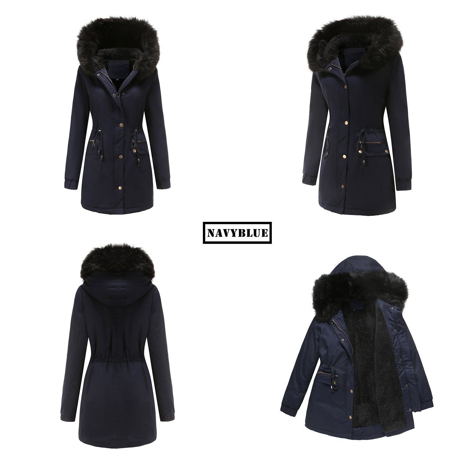 Fleece Lined Hooded Parka Jacket
