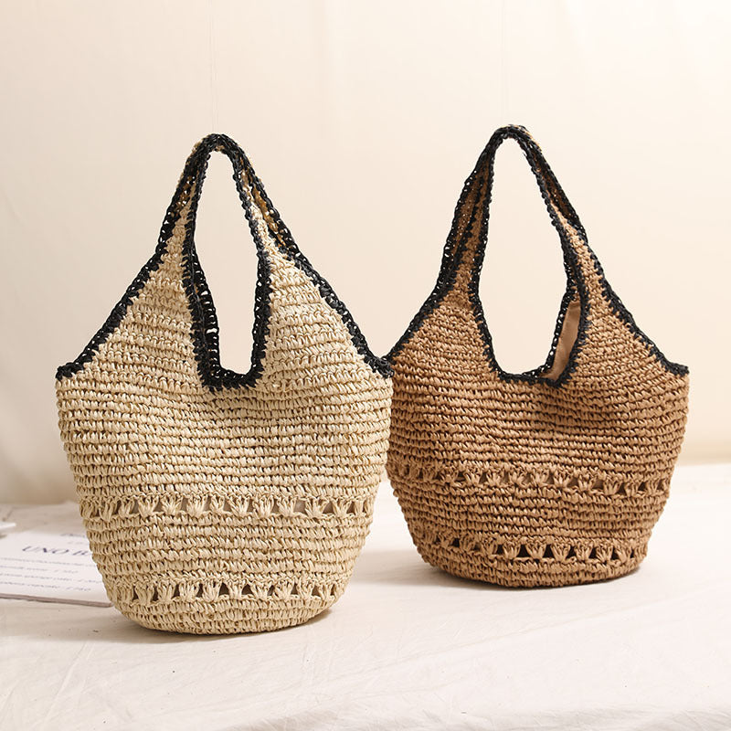 Large Capacity One Shoulder Straw Bag Casual