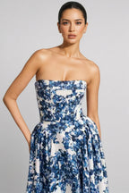 Roisin Blue Sleeveless Printed Maxi Dress