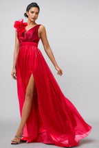 Octavius Sleeveless V-Neck Split Maxi Dress