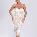Floral Lace Midi Dress