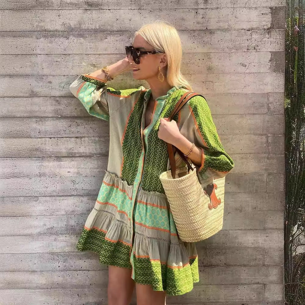 Cotton Linen Casual Mini Dress