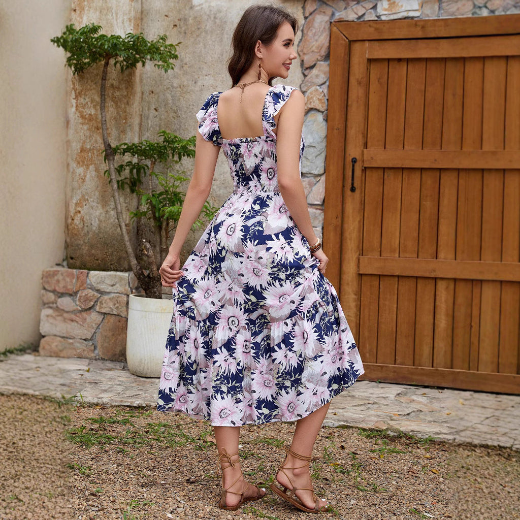 Fabiana Premium Women's Floral Ruffle Maxi Dress Boutique Collection