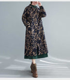 | Long cotton winter coat with hood